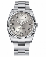 Réplique Rolex Air-King Blanc or Fluted Bezel argent cadran 114234 SRO Mo 114234 SRO