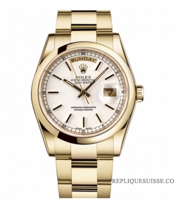 Rolex Day Date Or jaune blanc cadran 118208 WSO