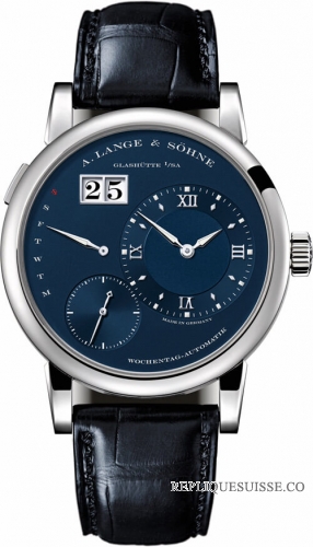 Copie Montre A. Lange & Sohne Lange 1 Or blanc/bleu 191.028