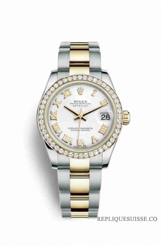 Copie Montre Rolex Datejust 31 Jaune Rolesor Oystersteel or jaune 18 ct 178383 cadran blanc m178383-0024