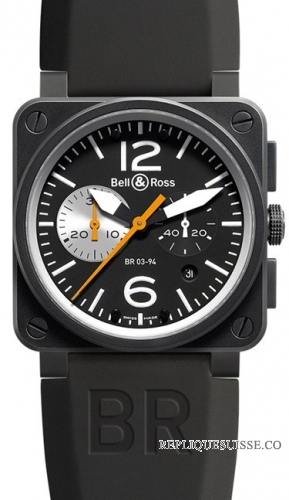 Bell & Ross BR 03-94 noir&blanc Carbon Chronographe Montre Réplique