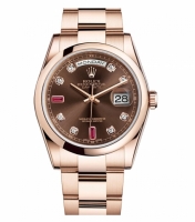 Rolex Day Date Rose Or Brown cadran 118205 CHODRO