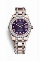 Copie Montre Rolex Pearlmaster 34 18 ct Everose or Violet ensemble diamants Cadran m81285-0046
