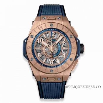 Copie Montre Hublot Big Bang Unico GMT Roi Or 45mm 471.OX.7128.RX