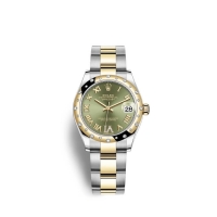 Rolex Datejust 31 Oystersteel or jaune 18 ct M278343RBR-0015 Vert olive sertie de diamants Cadran