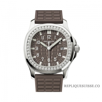 Patek Philippe Aquanaut - Lunette sertie de diamants arabes bruns pour femmes, taille 35,65 mm 5067A-023 Montres Copie