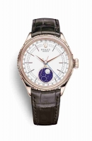 Copie Montre Rolex Cellini Moonphase 18 ct Everose or 50535 cadran blanc m50535-0002