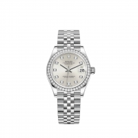 Rolex Datejust 31 Blanc Rolesor cadran argent serti de diamants Bracelet Jubilee