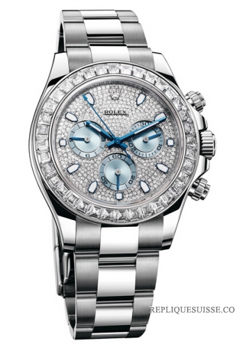 Rolex Daytona Platinum diamant Bezel et Dial 116576 TBR Montre Réplique