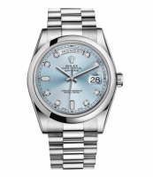 Rolex Day Date Platinum Glacier Bleu cadran 118206 GLADP
