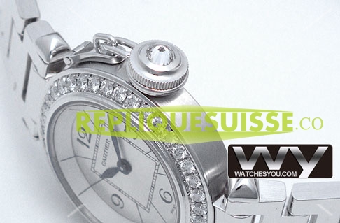 Cartier Miss Pasha 27mm Diamants Dames WJ124012 Montre Réplique - Cliquez sur l'image pour la fermer