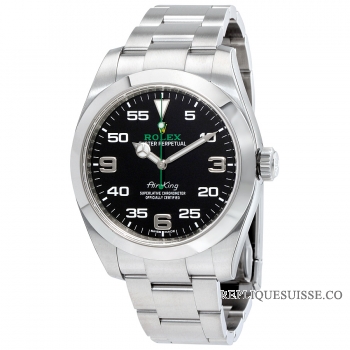 Réplique Rolex Air King 116900 noir Dial acier inoxidable