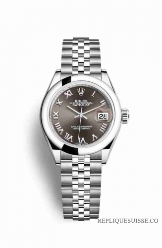 Copie Montre Rolex Datejust 28 Oystersteel Gris fonce Cadran m279160-0011