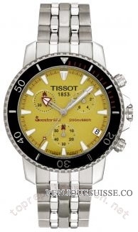 Tissot Diver Seastar acier Chronographe Yellow Hommes T19.1.4 Montre Réplique