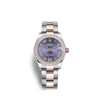 Rolex Datejust 31 Oystersteel Or Everose 18 ct M278381RBR-0019 Aubergine sertie de diamants Cadran