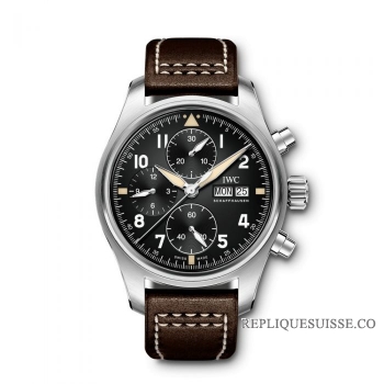 Réplique Pilotes IWC Acier inoxydable Noir Automatique IW387903