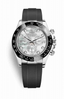 Copie Montre Rolex Cosmograph Daytona or blanc 18 ct 116519LN Diamants blancs serti de nacre Cadran m116519ln-0023