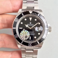 Réplique Rolex Submariner Black Cadran Cadran Oyster Bracelet en acier inoxydable 16610-BKSO