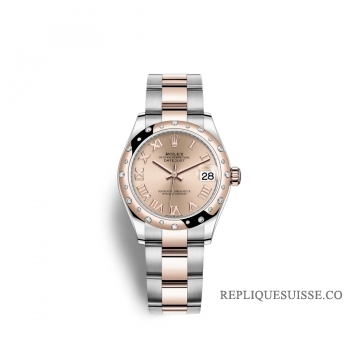 Rolex Datejust 31 Oystersteel Or Everose 18 ct M278341RBR-0005 Rose Cadran couleur