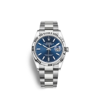Rolex Datejust 36 Oystersteel or blanc 18 ct M126234-0018 cadran bleu