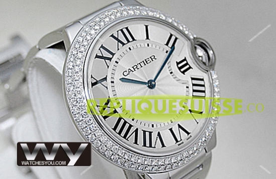 Cartier Ballon Bleu De Diamant Midsize unisexe WE9006Z3 Montre Réplique - Cliquez sur l'image pour la fermer