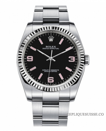 Rolex Oyster Perpetual No Date Acier inoxydable Noir cadran 116034 BKAPIO