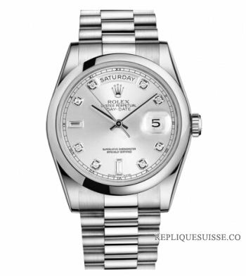 Rolex Day Date Platinum Silver cadran 118206 SDP