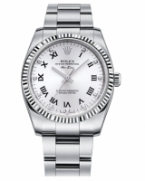 Réplique Rolex Air-King Blanc or Fluted Bezel Blanc cadran 114234 WDO Mon 114234 WDO