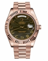 Réplique Rolex Day Date II President Pink or Brown wave cadran 218235 BRW 218235 BRWAP