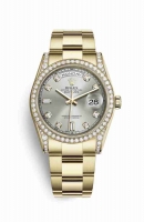 Copie Montre Rolex Day-Date 36 Or jaune 18 ct ensemble de cosses diamants 118388 Argente diamants ensemble Cadran m118388-0065
