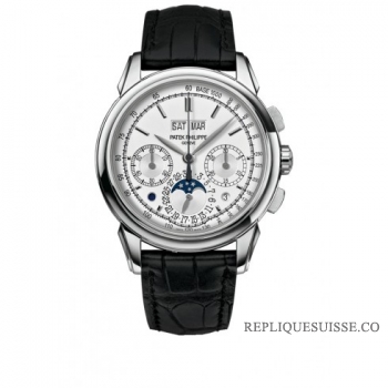 Patek Philippe Grand Complications Cadran Argente Or Blanc 18K 5270G-013 Montres Copie