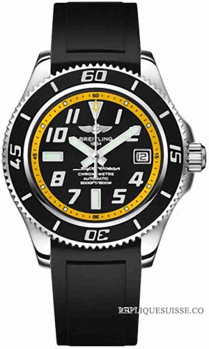 Breitling Superocean 42 Inoxydable acier Diver Pro II noir Montre Réplique