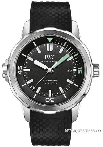 IWC Aquatimer Noir Dial Noir Caoutchouc hommes Montre Réplique