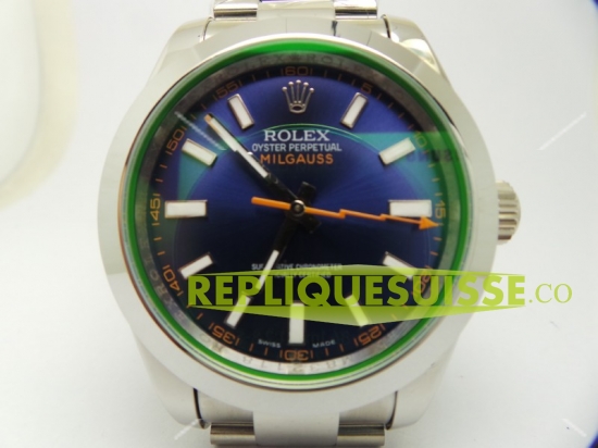 Réplique Montre Rolex Milgauss Z Cadran Bleu 116400GV - Cliquez sur l'image pour la fermer