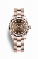 Copie Montre Rolex Datejust 31 18 carats Everose or 278275 Chocolat ensemble diamants Cadran m278275-0017