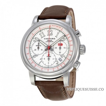 Chopard Mille Miglia Chronographe Cadran blanc marron Cuir 168511-3036