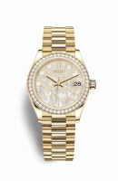 Copie Montre Rolex Datejust 31 or jaune 18 ct 278288RBR Papillon nacre pavee Cadran m278288rbr-0011