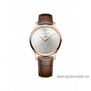 Chopard L.U.C. XPS argent Dial 18kt Or rose marron Cuir montres pour dames 161920-5002