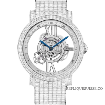 Réplique Cartier Rotonde de Cartier Astrotourbillon Squelette HPI00941 Platine