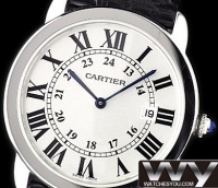 Cartier Tank Ronde Solo cuir Hommes W6700255 Montre Réplique