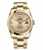 Rolex Day Date Or jaune Champagne cadran 118208 CHRO