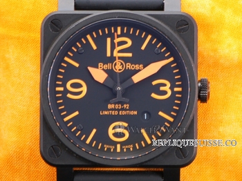 Bell & Ross BR03-92 Carbon Orange Automatique Montre Réplique