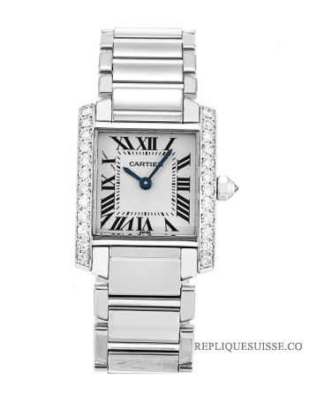 Cartier Tank Francaise Diamants 18k Or Blanc Femme WE100251