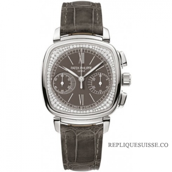 Patek Philippe Complications Cadran Gris Pale Cuir Gris Pale 7071G-010 Montres Copie