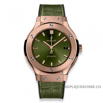 Réplique Hublot Classic Fusion Green King Gold 38mm