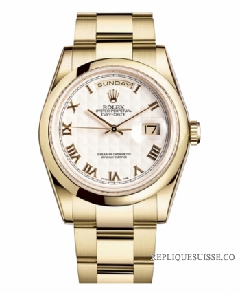 Rolex Day Date Or jaune Ivory pyramid cadran 118208 IPRO