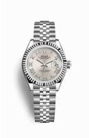 Copie Montre Rolex Datejust 28 Blanc Role ou Oystersteel Or blanc 18 carats Argent Cadran m279174-0007