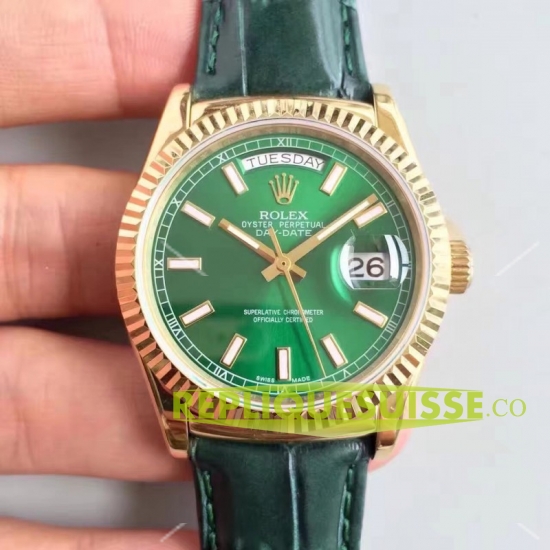 Rolex Day Date Or jaune Green cadran 118138 GRL - Cliquez sur l'image pour la fermer