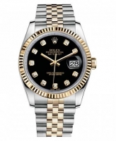 Réplique Rolex Datejust 36mm acier et Jaune or noir Dial 116233 BKDJ