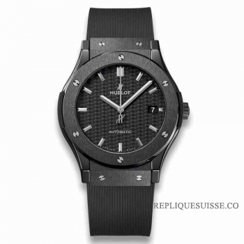 Copie Montre Hublot Black Magic 45mm Classic Fusion Montre en ceramique noire 511.CM.1771.RX